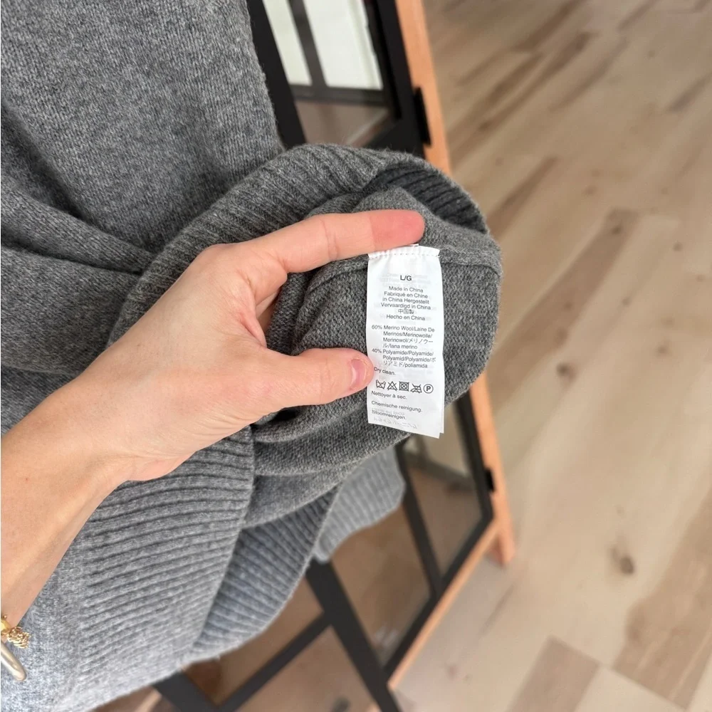 J. Crew merino wool half-zip sweater rib knit heather grey 1/4 Marled rugged